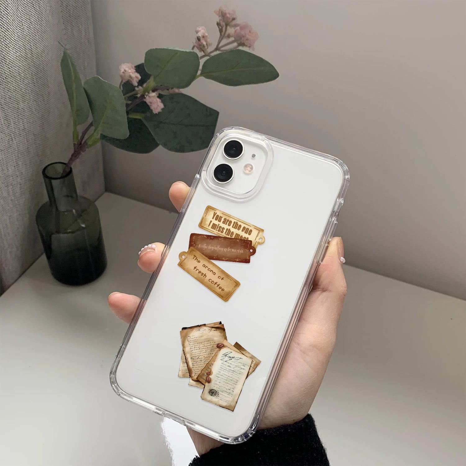 Cozy Café Collection PET Stickers – 50 Vintage Coffee & Bakery Stickers
