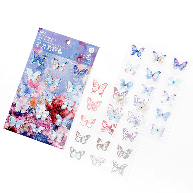 Double-Layer PET Decorative Butterfly Stickers