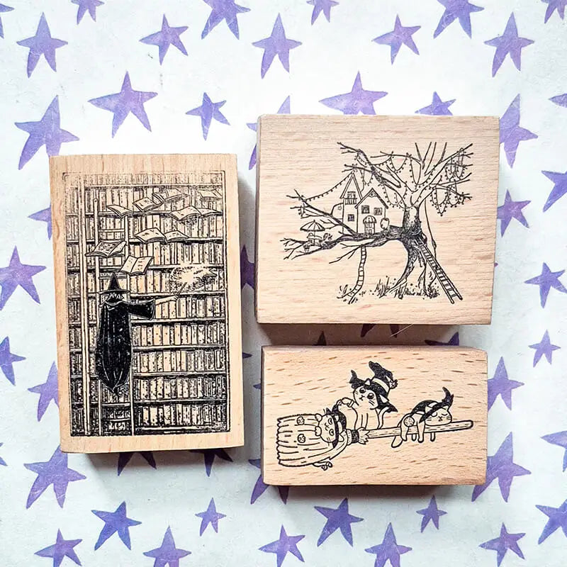Halloween Trick-or-Treat Hocus Pocus Wooden Stamps 🎃🪄