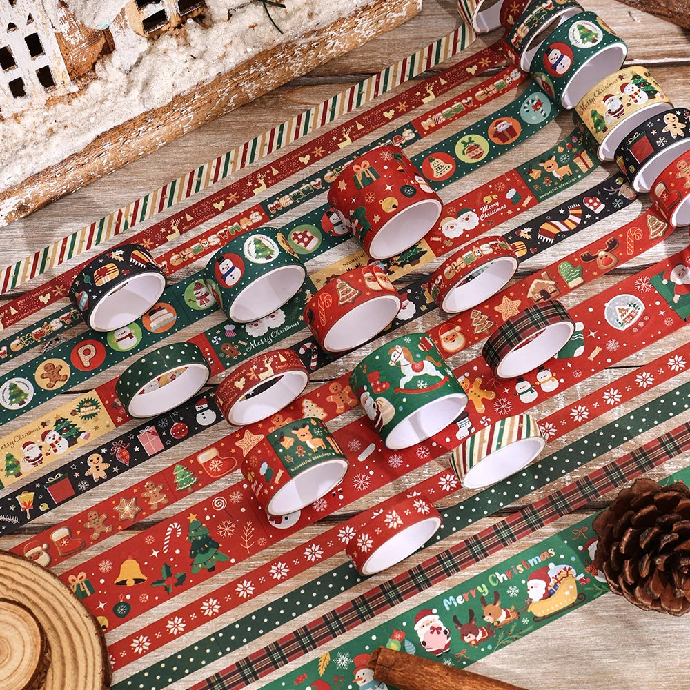 Vintage Christmas Magic – 12-Roll Washi Tape Set