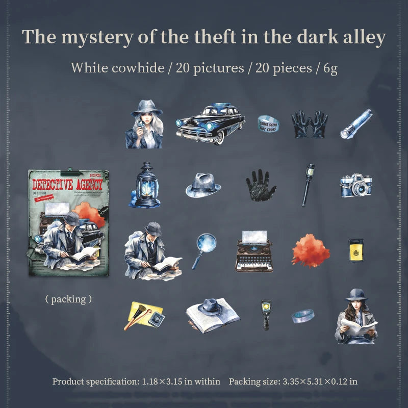 Vintage Mystery Detective Stickers