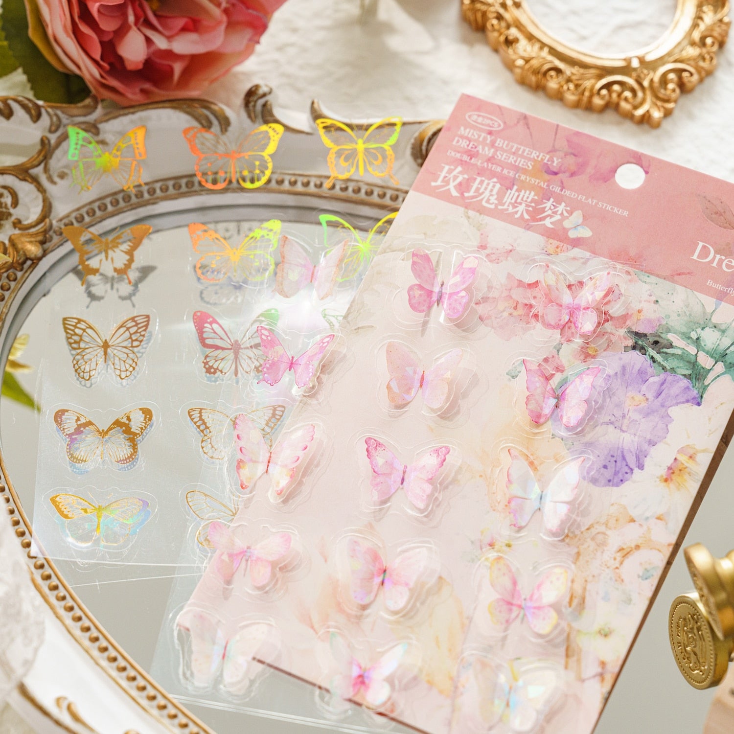 Double-Layer PET Decorative Butterfly Stickers