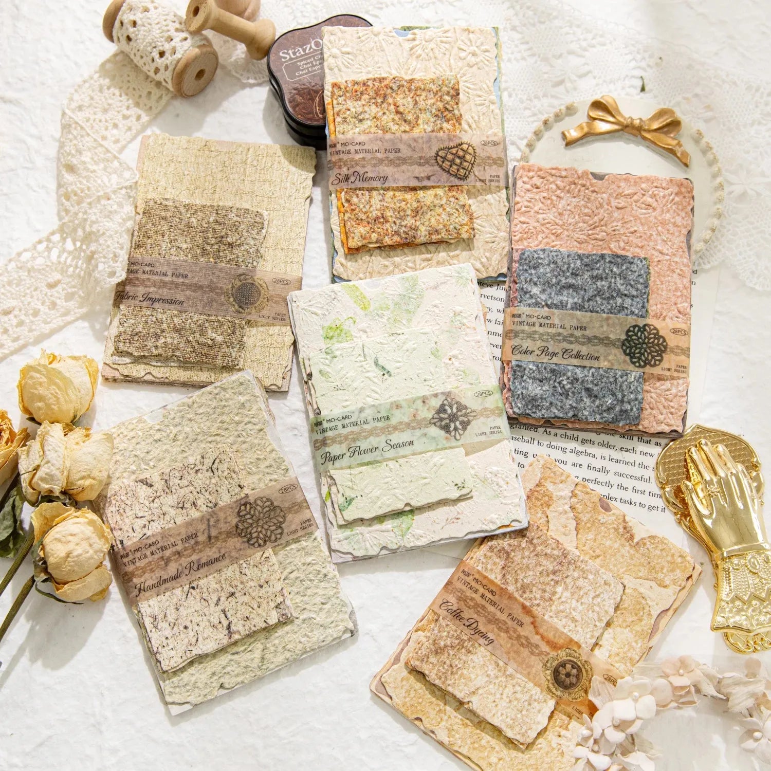 Vintage Botanical Textured Paper Set – Up 60% Off at PaperWrld