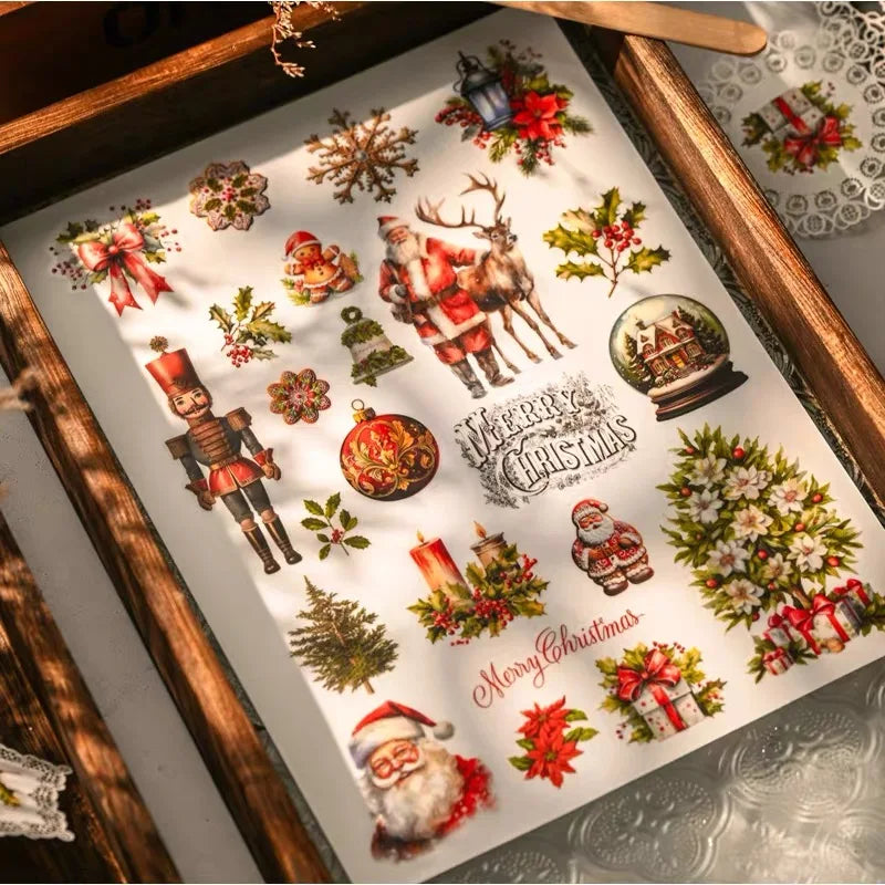 Vintage Christmas Rub-On Stickers