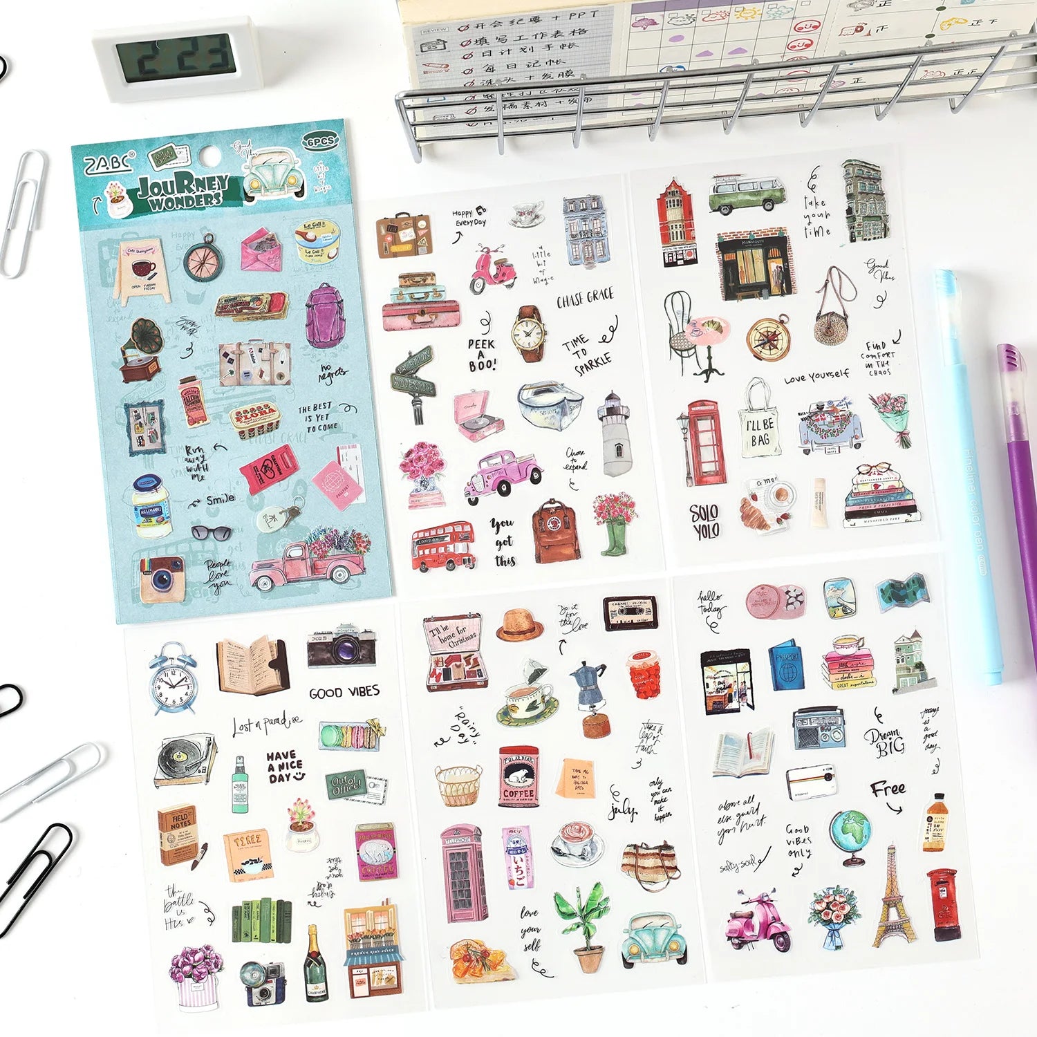 Vintage PET Sticker Set