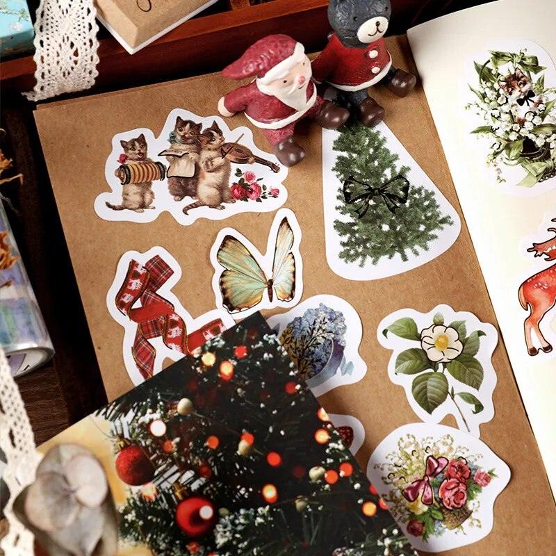 Merry Christmas Coated Paper Stickers Book for Journaling &amp; Scrapbooking - PaperWrld