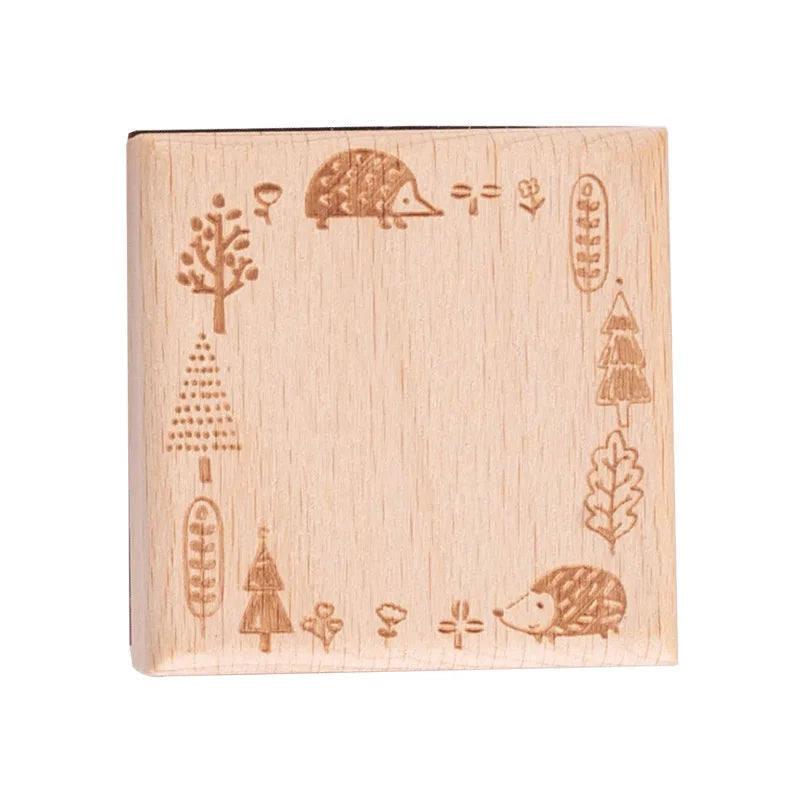 Cute Cat Wooden Rubber Stamp