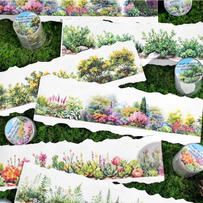 Wildflower Garden Landscape PET Washi Tape