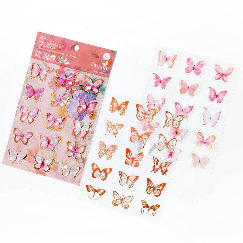 Double-Layer PET Decorative Butterfly Stickers for Journaling &amp; Scrapbooking - PaperWrld