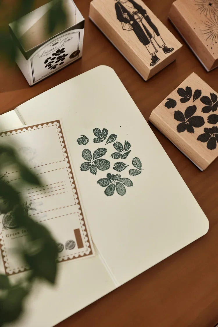 Leisure Time | Aesthetic Wooden Rubber Stamp Collection (8 Styles)
