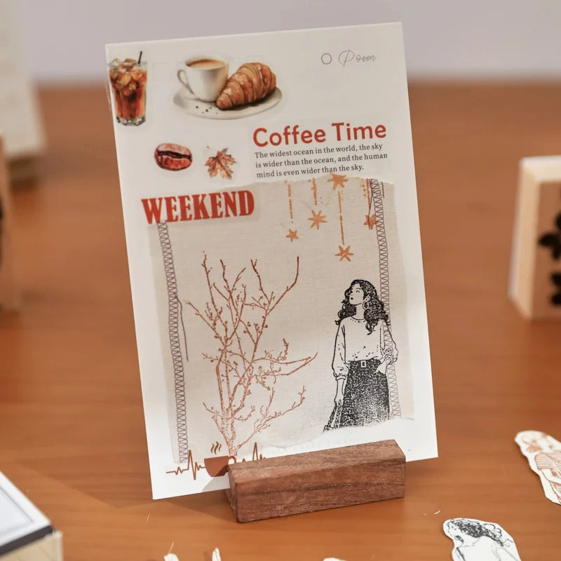 Leisure Time | Aesthetic Wooden Rubber Stamp Collection (8 Styles)