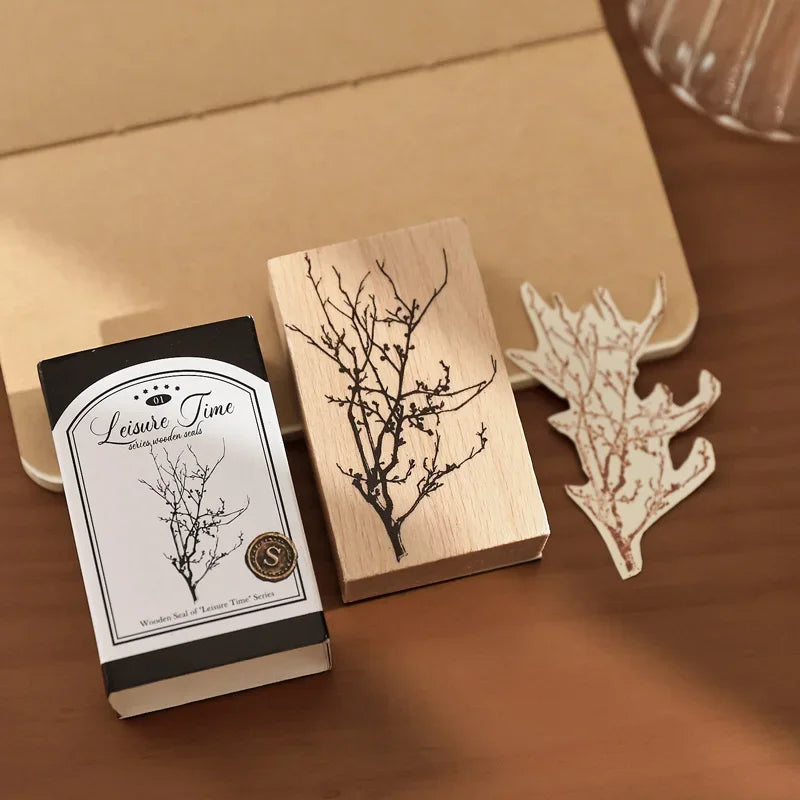 Leisure Time | Aesthetic Wooden Rubber Stamp Collection (8 Styles)
