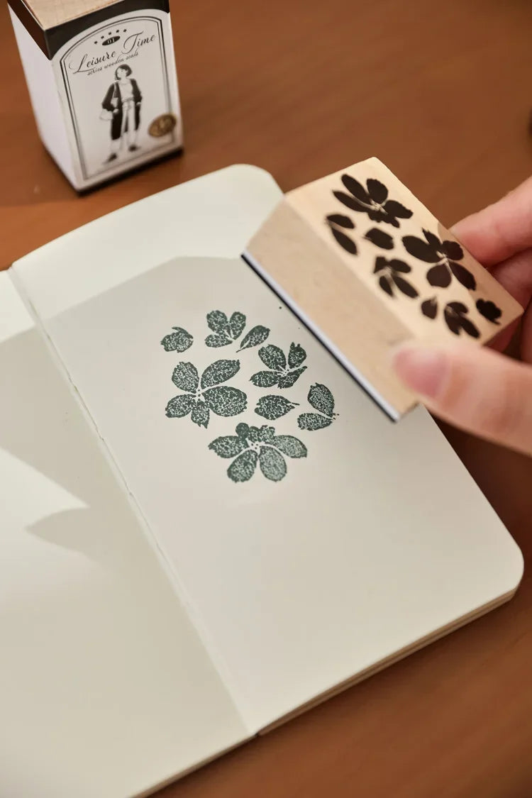 Leisure Time | Aesthetic Wooden Rubber Stamp Collection (8 Styles)