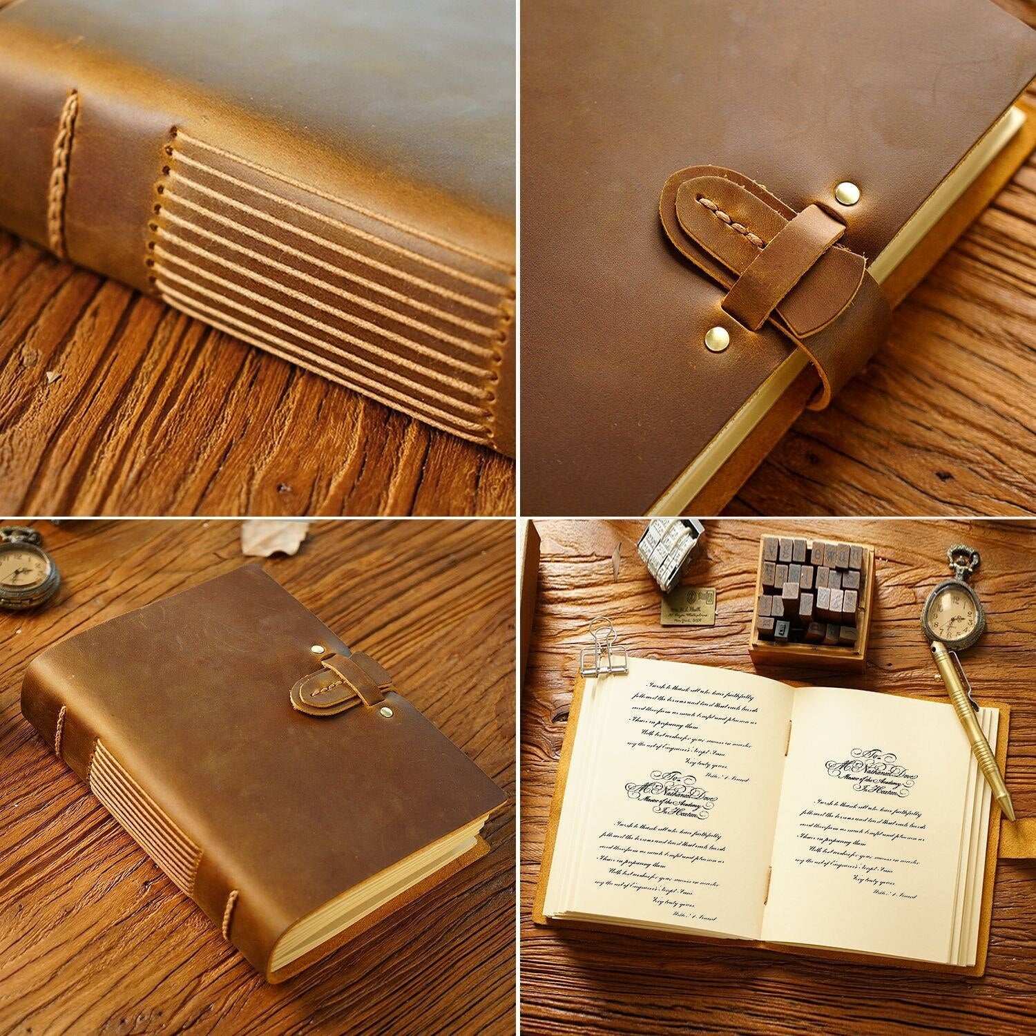 Smooth and Embossed Kraft Paper Leather Notebook