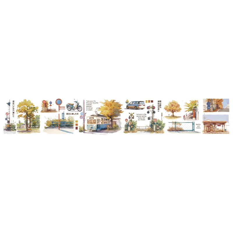 Autumn Streets, Cafés & City Views PET Washi Tape