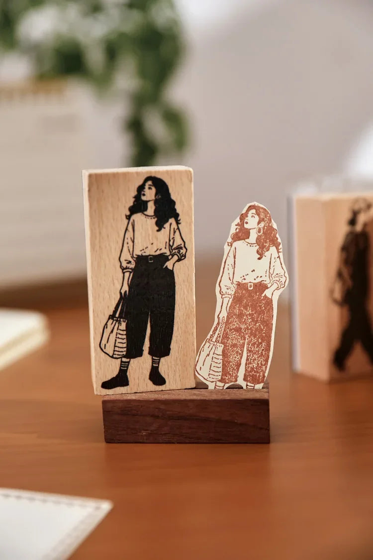 Leisure Time | Aesthetic Wooden Rubber Stamp Collection (8 Styles)