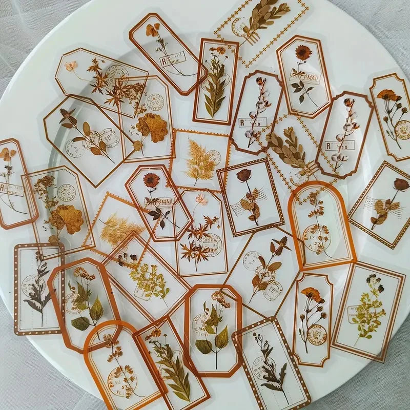 Vintage Botanical Label Sticker Set