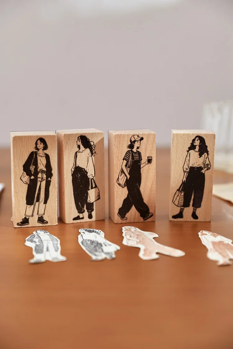 Leisure Time | Aesthetic Wooden Rubber Stamp Collection (8 Styles)