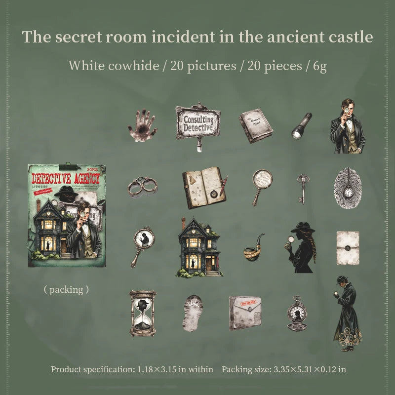 Vintage Mystery Detective Stickers