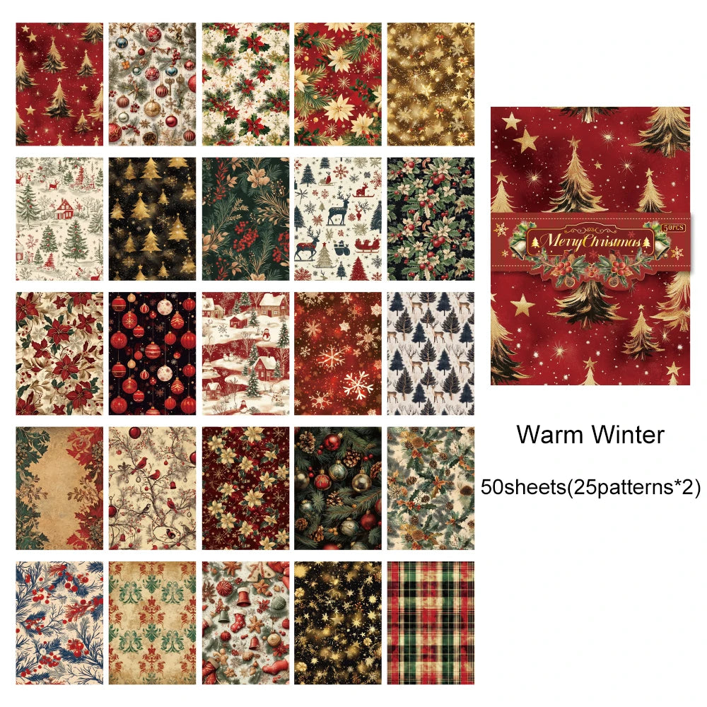 Merry Christmas Scrapbooking Paper Set