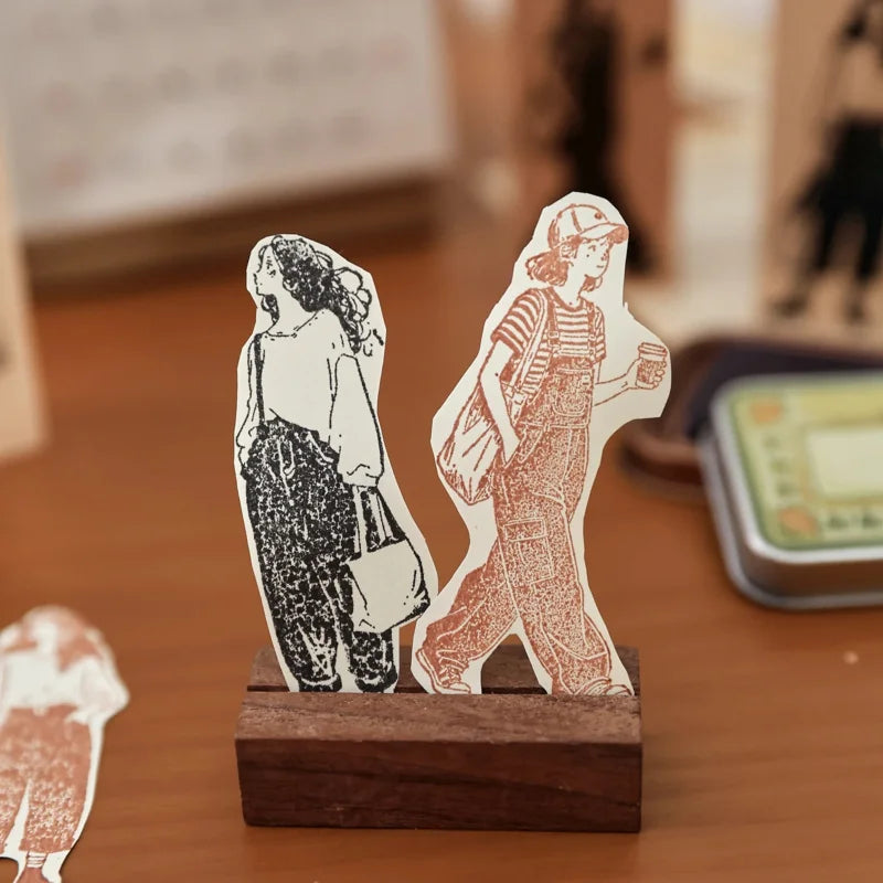 Leisure Time | Aesthetic Wooden Rubber Stamp Collection (8 Styles)