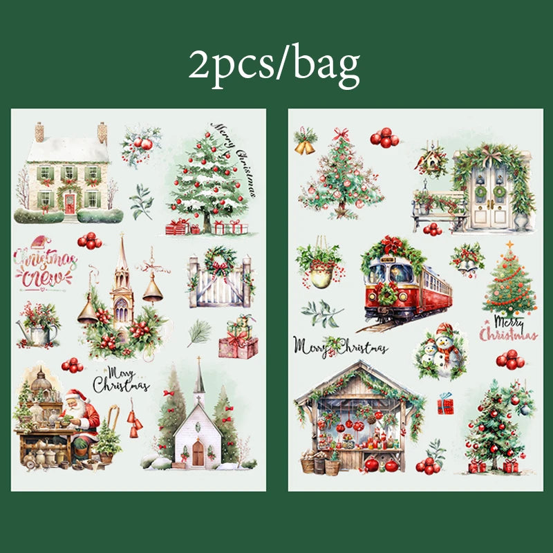 Vintage Christmas Transfer Sticker Set