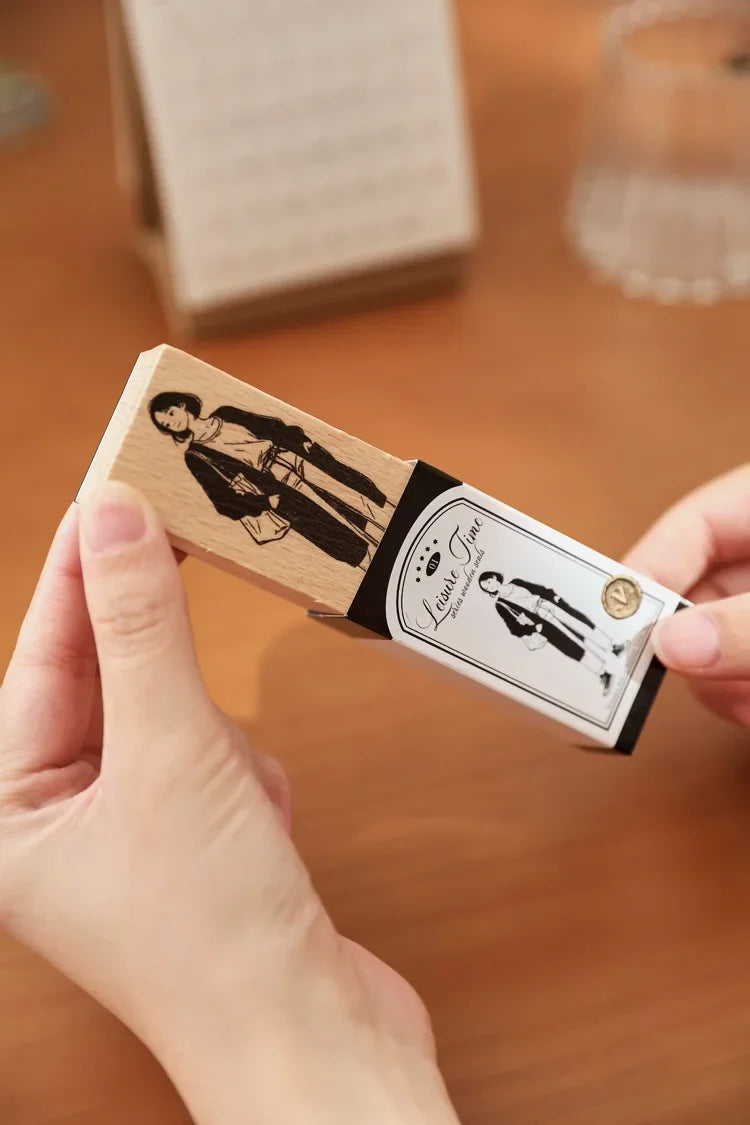 Leisure Time | Aesthetic Wooden Rubber Stamp Collection (8 Styles)