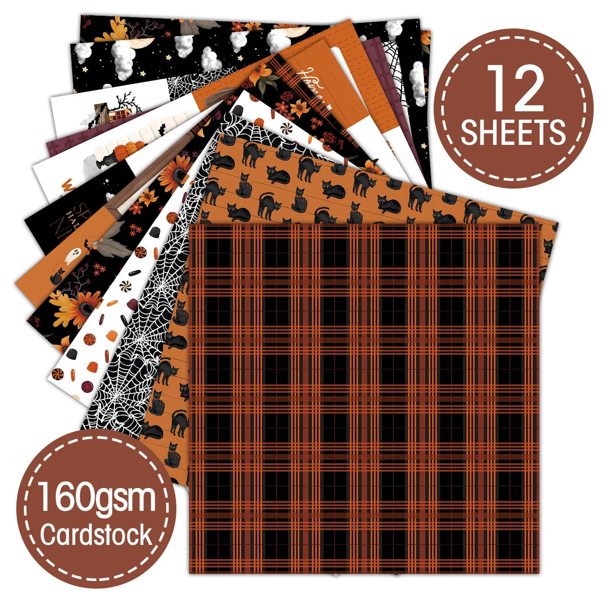 Halloween Scrapbook Paper Pad – 12 Sheets