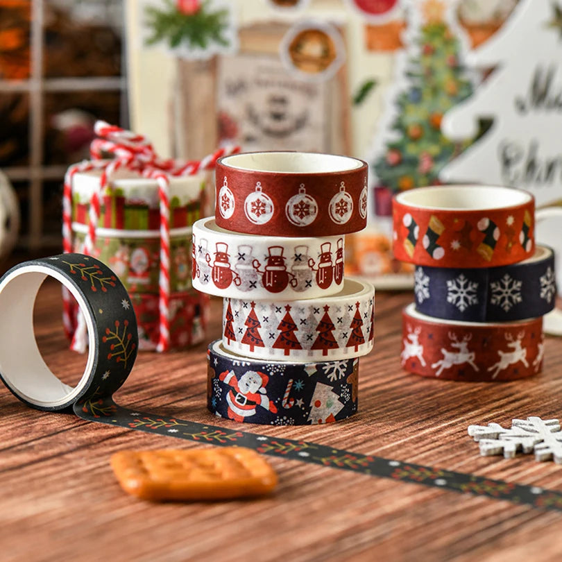 Weihnachten Washi Tapes 6Pcs Festival Washi Klebeband Schreibwaren Geschenk Cinta Adhesiva Decorativa Scrapbooking Liefert Washi Tape Set