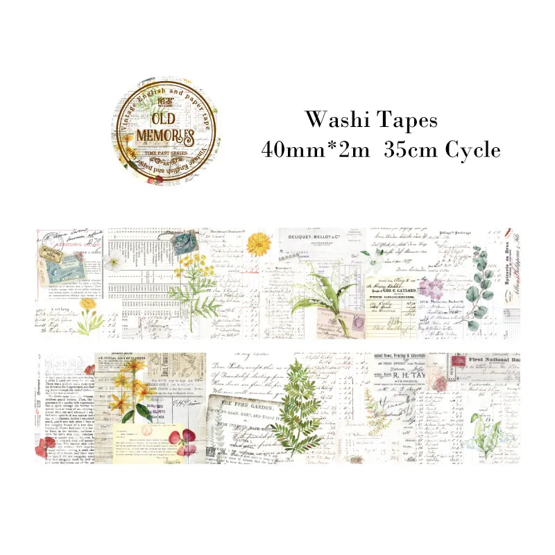 Timeless Narratives Washi Tape - Single Adhesive Rolls - Old Memories - PaperWrld
