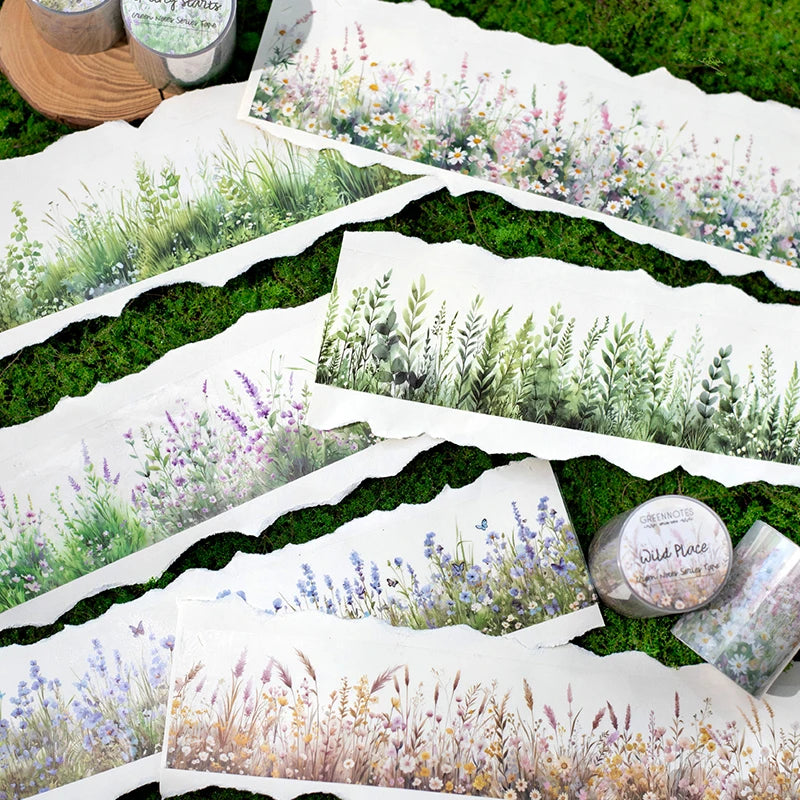 Green Notes Botanical PET Washi Tape