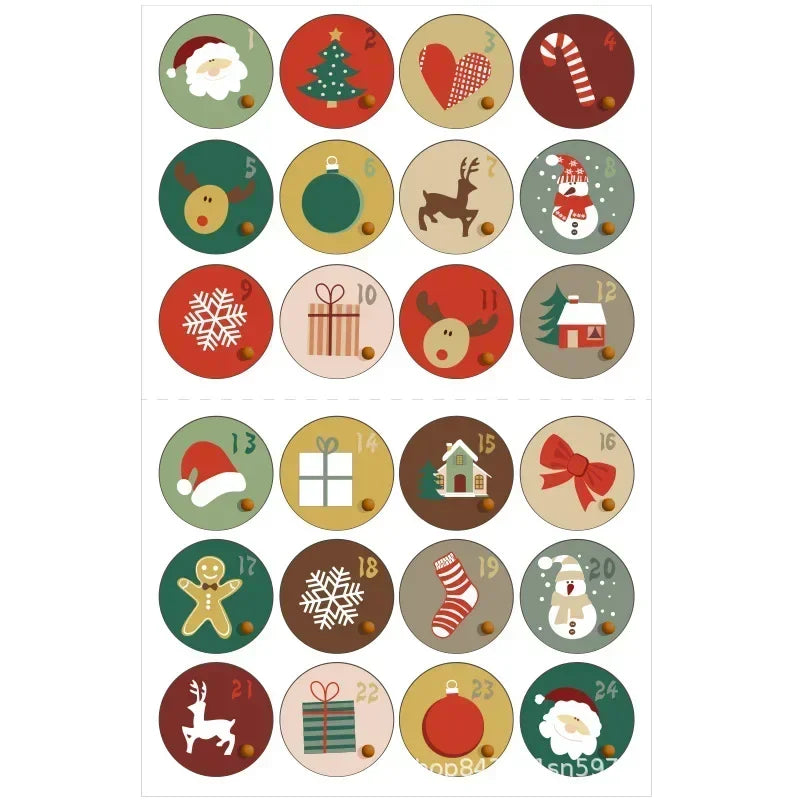 Advent Calendar Number Sticker Set