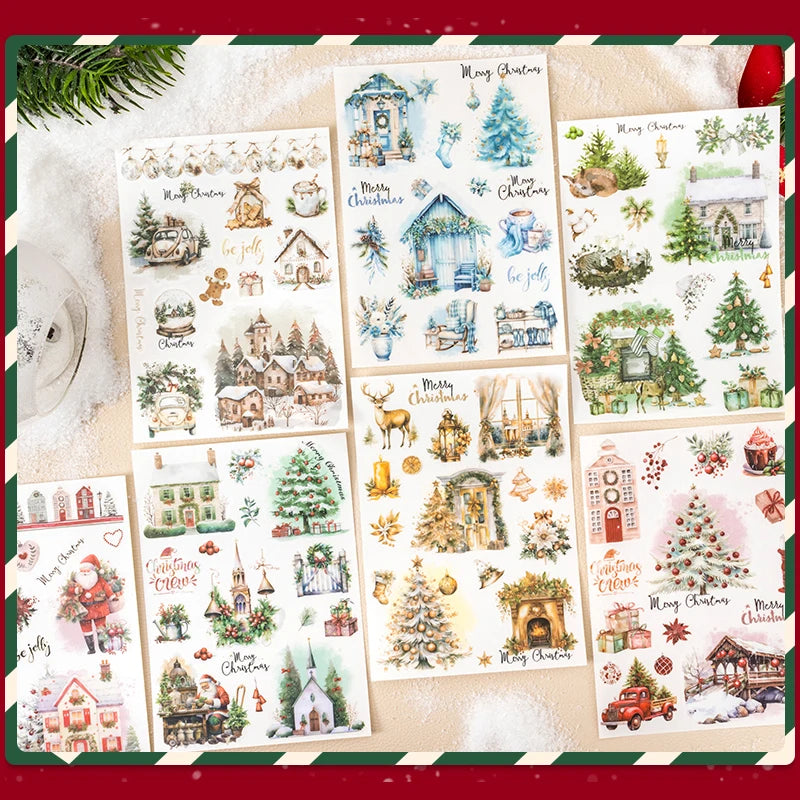 Vintage Christmas Transfer Sticker Set