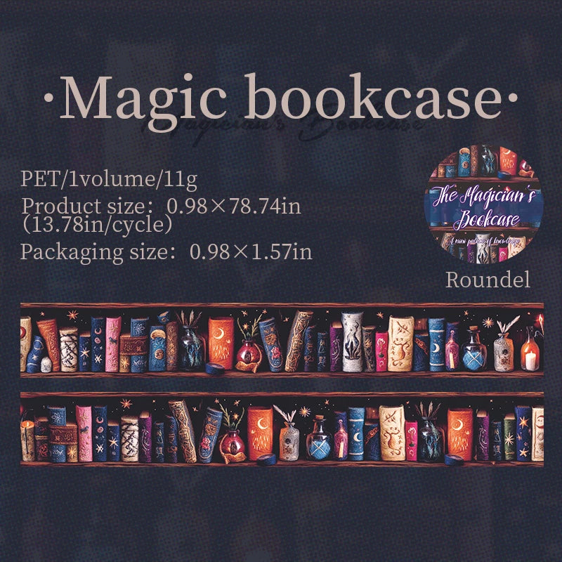 The Magician’s Bookcase PET Washi Tape