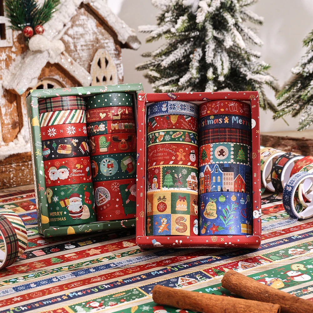 Vintage Christmas Magic – 12-Roll Washi Tape Set