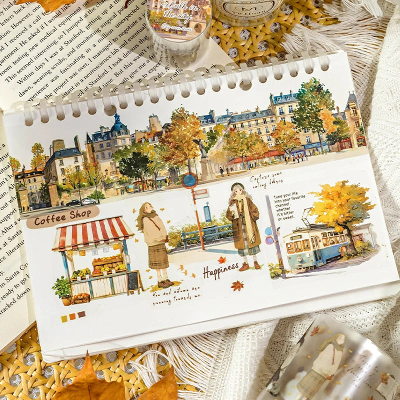 Autumn Streets, Cafés & City Views PET Washi Tape