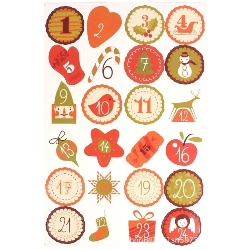 Advent Calendar Number Sticker Set