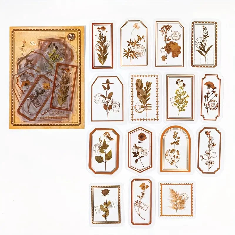 Vintage Botanical Label Sticker Set