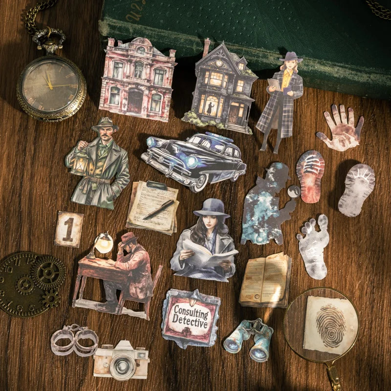 Vintage Mystery Detective Stickers