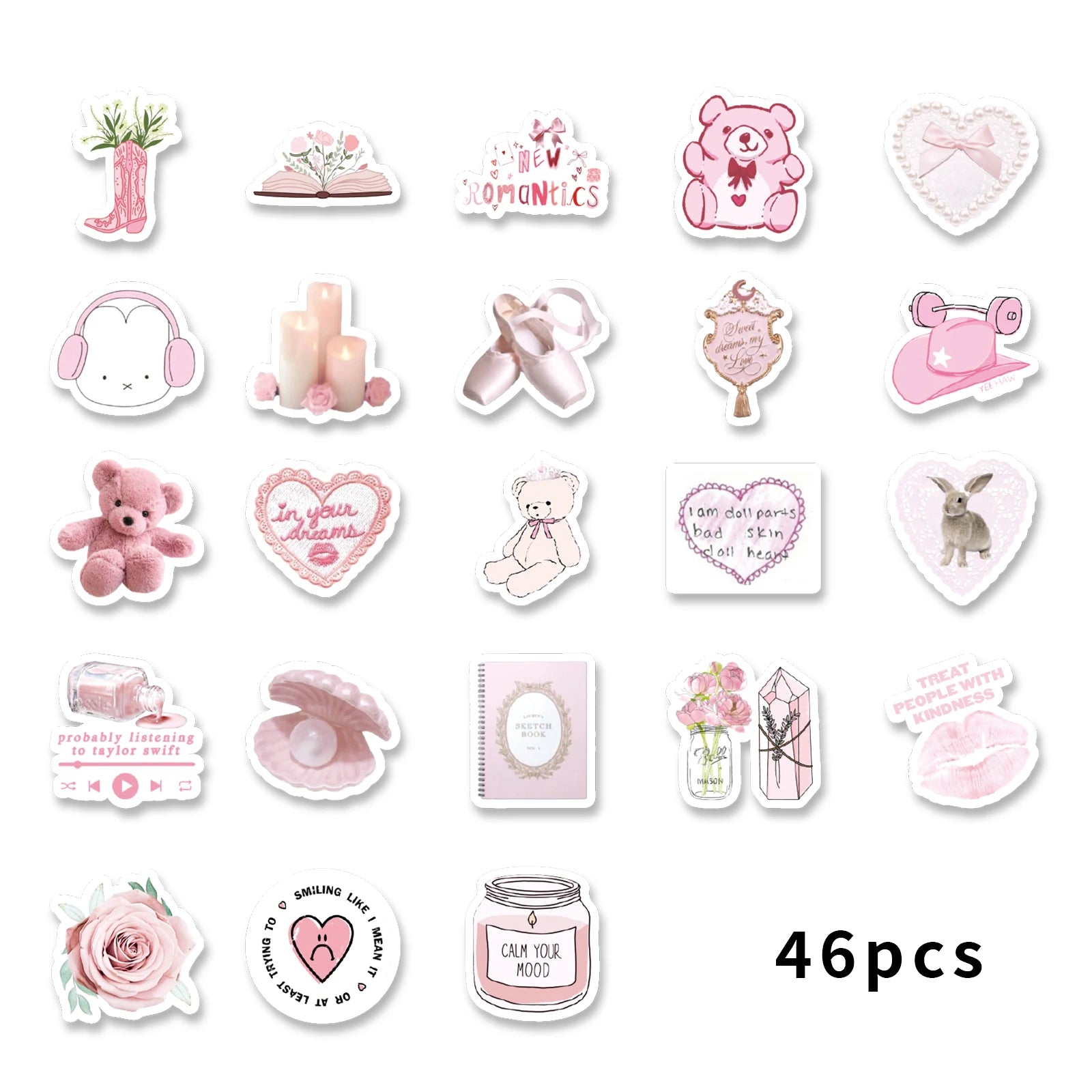 Aesthetic Pink Paper Stickers