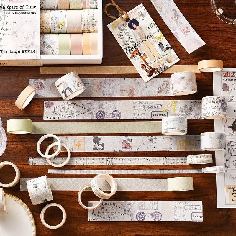 Time Thoughts Washi Tape Set - 20 Rolls Decorative Masking Tape for Journaling &amp; Scrapbooking - PaperWrld