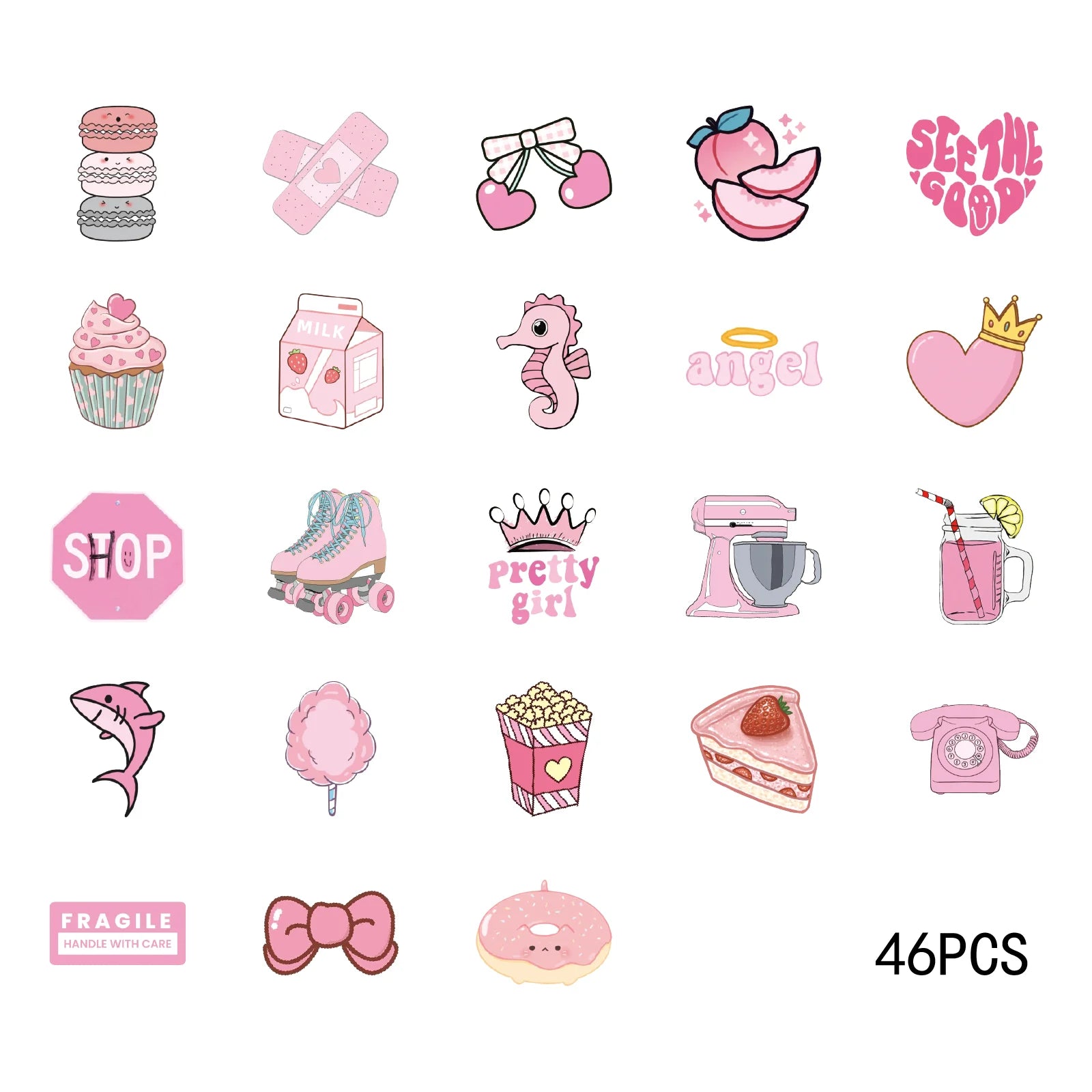Aesthetic Pink Paper Stickers