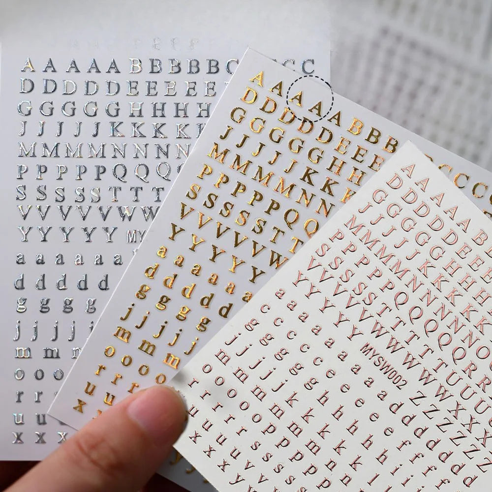 Premium Metallic Alphabet Sticker Set