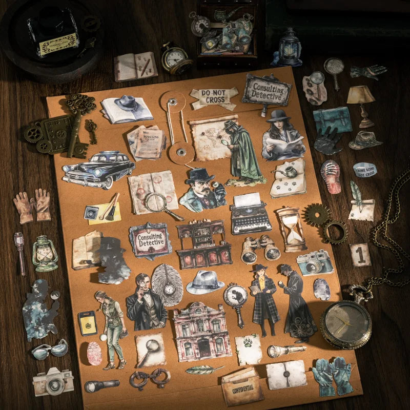 Vintage Mystery Detective Stickers
