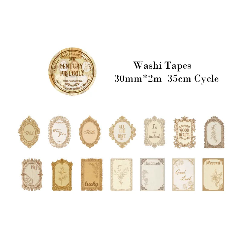 Timeless Narratives Washi Tape - Single Adhesive Rolls - Century Prologue - PaperWrld