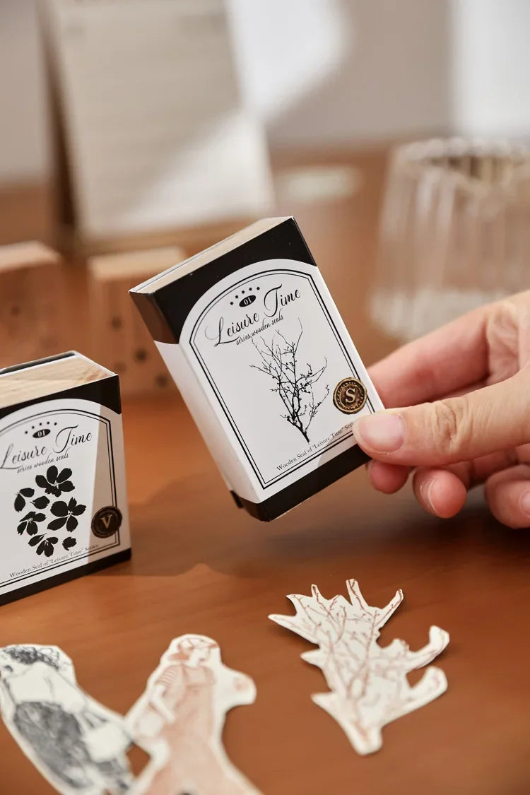 Leisure Time | Aesthetic Wooden Rubber Stamp Collection (8 Styles)