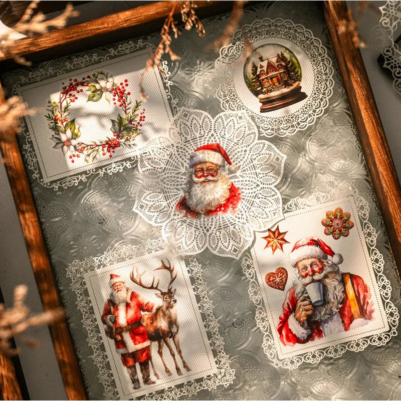 Vintage Christmas Rub-On Sticker Set