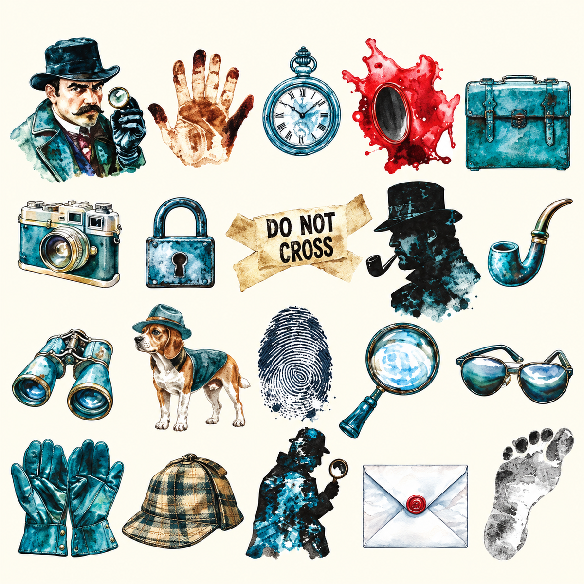 Vintage Mystery Detective Stickers