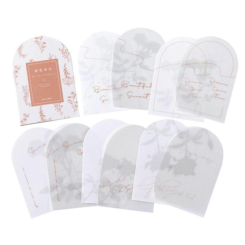 30 Pcs Semi Transparent Floral Arch Window Paper Notes for Journaling &amp; Scrapbooking - PaperWrld