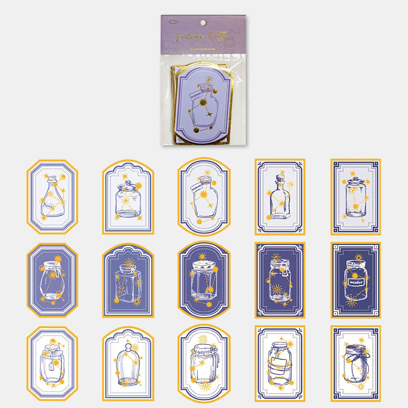 30 Pcs Adhesive Stickers with Golden Frames - F - PaperWrld
